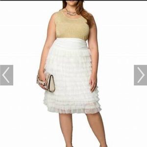 Kiyonna Tiered ruffle tulle skirt